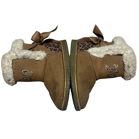 Juicy Couture Palisades brown faux suede and leopard print boots with faux fur - Picture 6 of 9